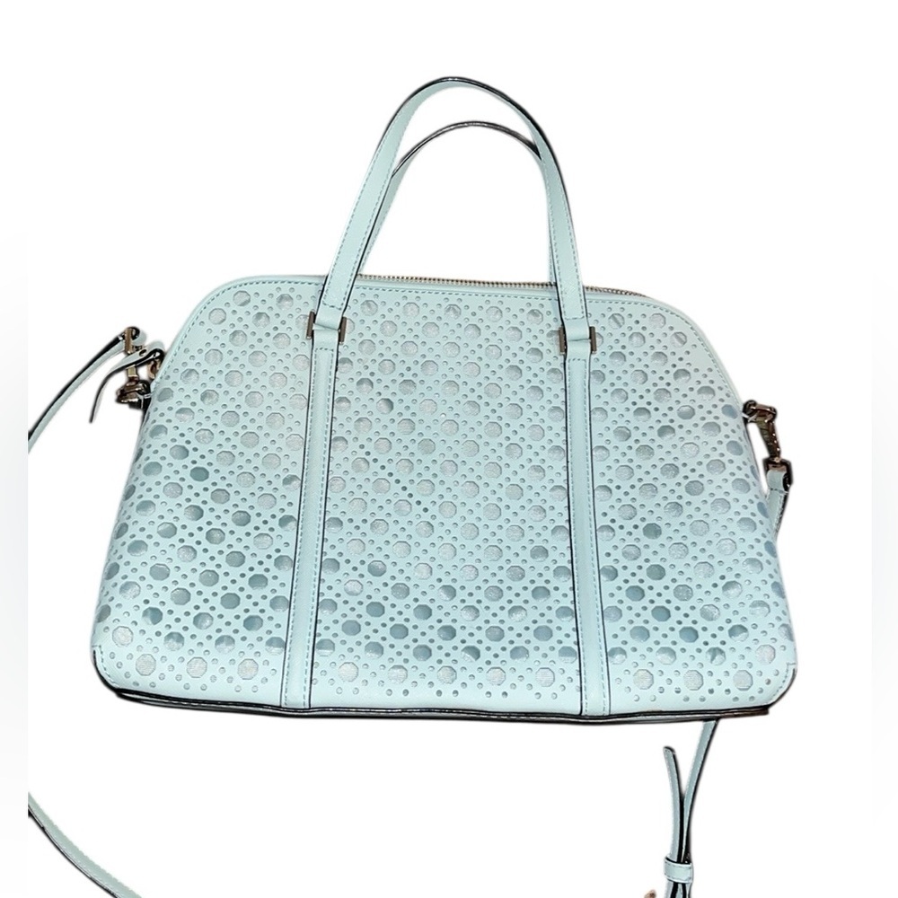 Kate Spade Grace Blue Satchel Newbury Lane Small Rachelle Crossbody with Cutouts - Picture 3 of 14